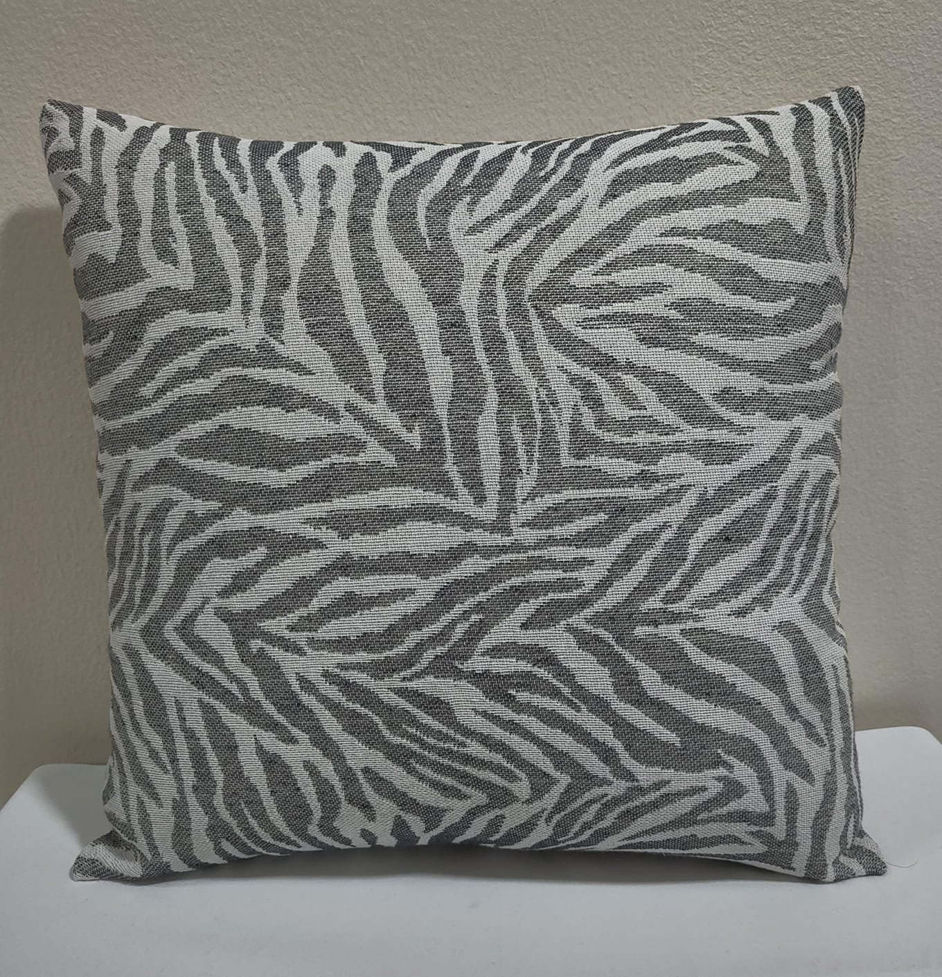 Decorative Jacquard Cushion -100% Cotton- Grey Colour ~ Filled Cushion Online in UAE