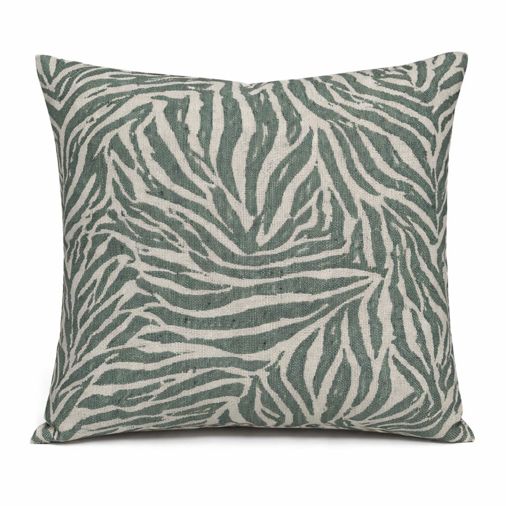 Decorative Jacquard Cushion- Green Colour - 100% Cotton~ Filled Cushion Online in UAE