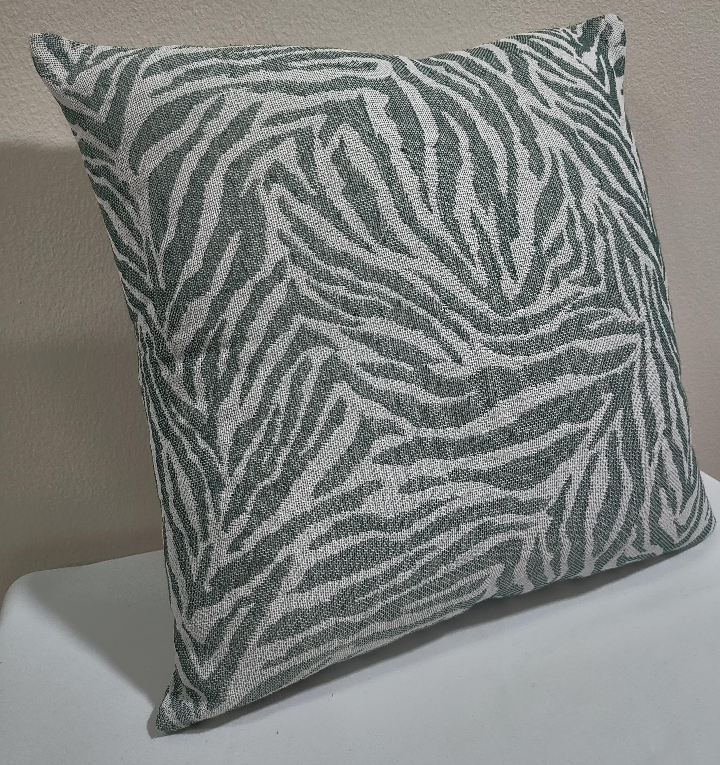 Decorative Jacquard Cushion- Green Colour - 100% Cotton~ Filled Cushion Online in UAE
