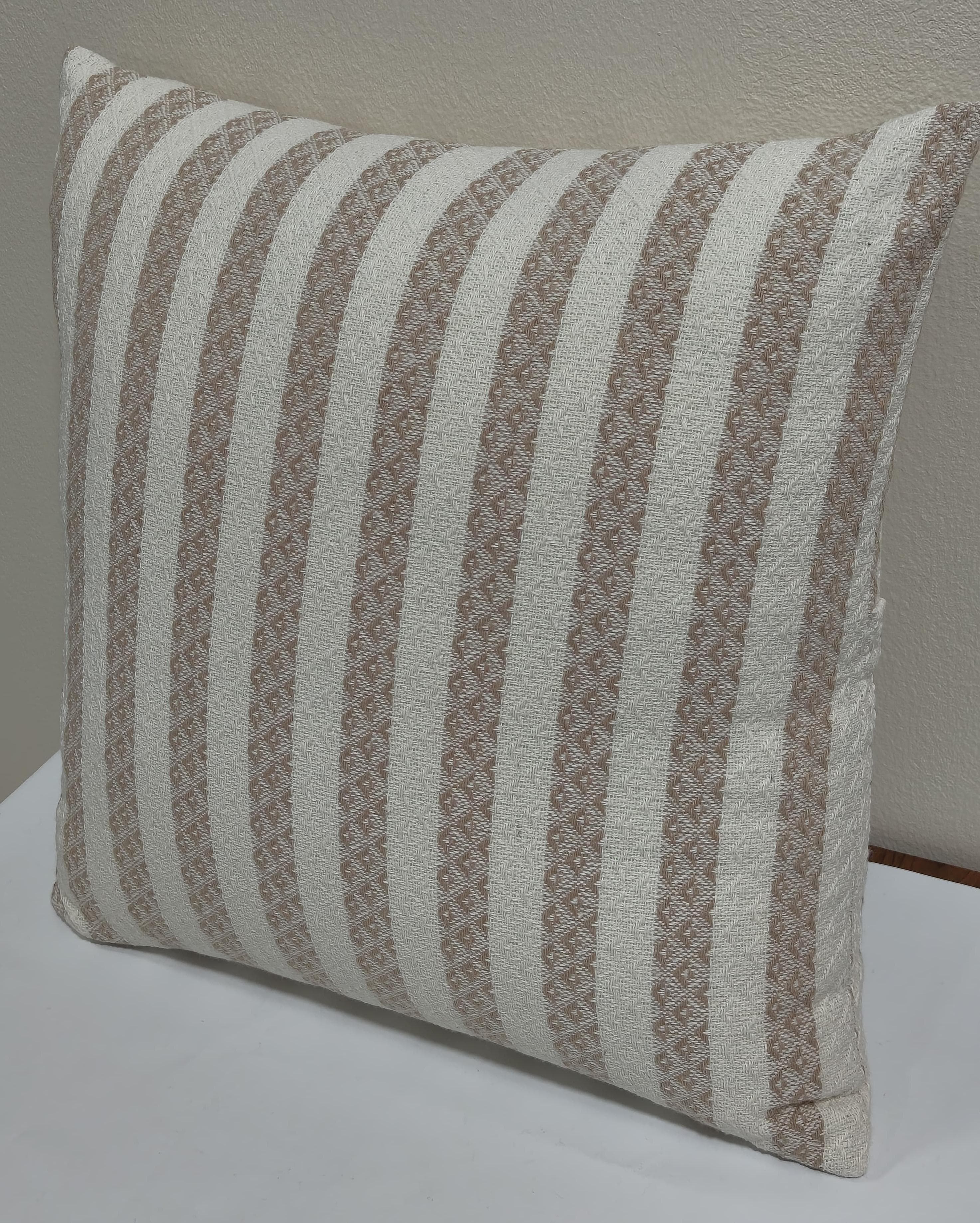 Decorative Stripe Cushions- Beige Colour -100% Cotton