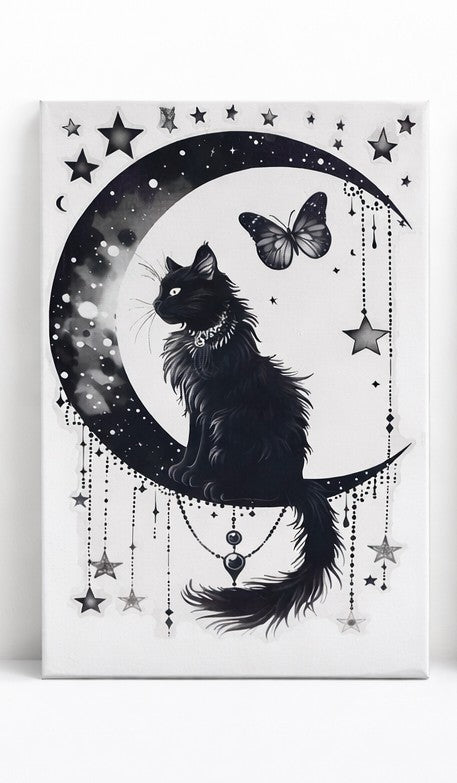 Cat Wall Sticker on Canvas - 50 x 30 cm