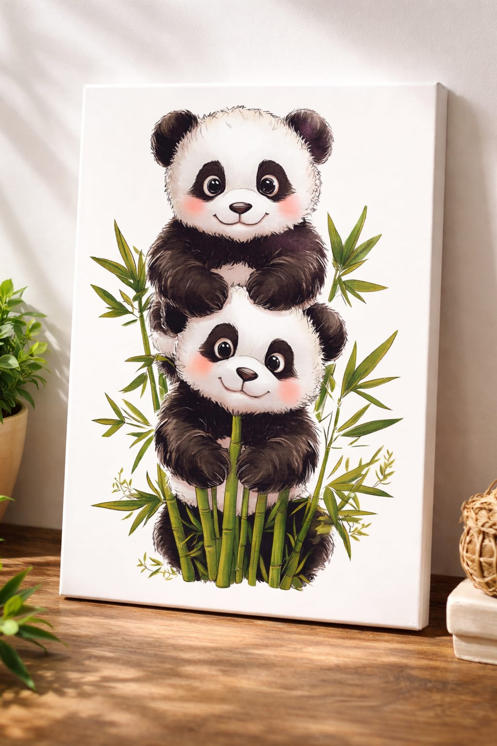 Cute Panda Wall sticker on Canvas 60 x 40
